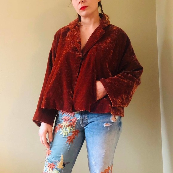 Adorable rust orange velvet - Picture 1 of 6